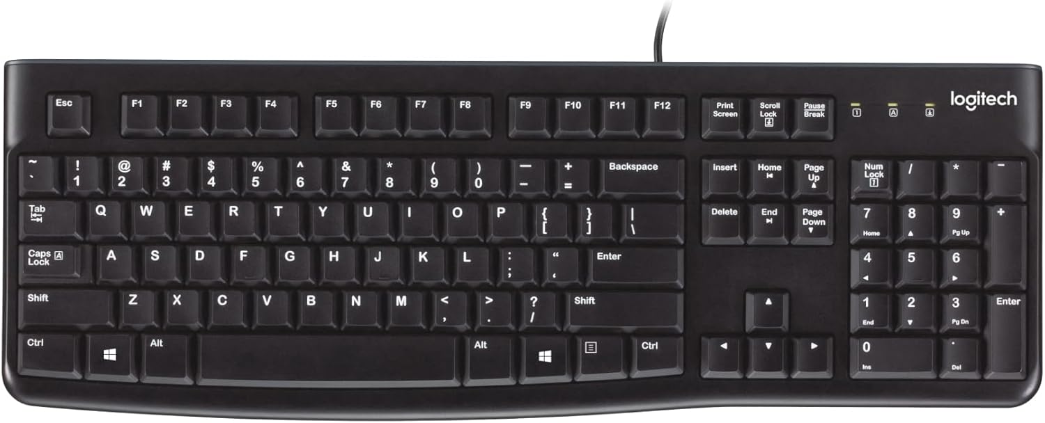 61j3wQheLXL._AC_SL1500_ Logitech K120 Wired USB Full-Size Keyboard – Spill-Resistant, Carbon-Neutral - Image 1
