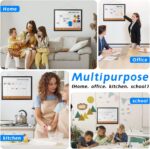 Dry Erase Calendar Whiteboard, 17" x 13" Magnetic Whiteboard & Cork Board Combo with Accessories – Black - Image 6