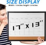 Dry Erase Calendar Whiteboard, 17" x 13" Magnetic Whiteboard & Cork Board Combo with Accessories – Black - Image 7
