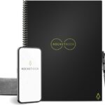 Rocketbook Smart Reusable Notebook – Letter Size Dot-Grid, Infinity Black (Includes Pen & Cloth)