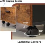 DEVAISE 3-Drawer Rolling File Cabinet with Lock – Wood Filing Cabinet with Casters - Image 7