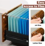 DEVAISE 3-Drawer Rolling File Cabinet with Lock – Wood Filing Cabinet with Casters - Image 5