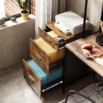 DEVAISE 3-Drawer Rolling File Cabinet with Lock – Wood Filing Cabinet with Casters - Image 4