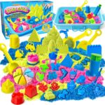 ESSENSON Sensory Bin – 52-Piece Play Sand Kit with 3 lbs Magical Sand (Construction-Themed)