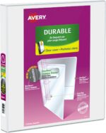 Avery Durable View 1″ Slant-D 3-Ring Binder – White (2 Interior Pockets)