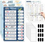 Upgraded Slider 3-in-1 Bedtime / Morning / Daily Routine Chart for Kids – Magnetic Chore & Visual Schedule Board with 99 Stickers