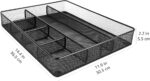 Amazon Basics Mesh Desk Drawer Organizer – 6-Compartment Black Steel Mesh - Image 4