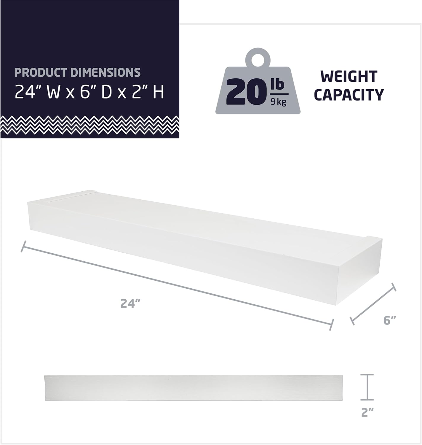 71z9FL4w1OL._AC_SL1500_ Floating Wall Shelf – Tool-Free Installation, Holds Up to 20 lbs, No-Tools Floating Shelf - Image 1