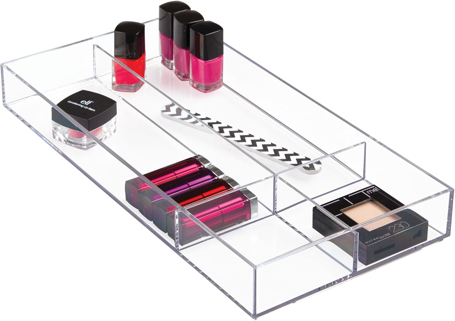 71vgEMFLqrL._AC_SL1500_.jpg iDesign Clarity Plastic Divided Drawer Organizer - Image 1